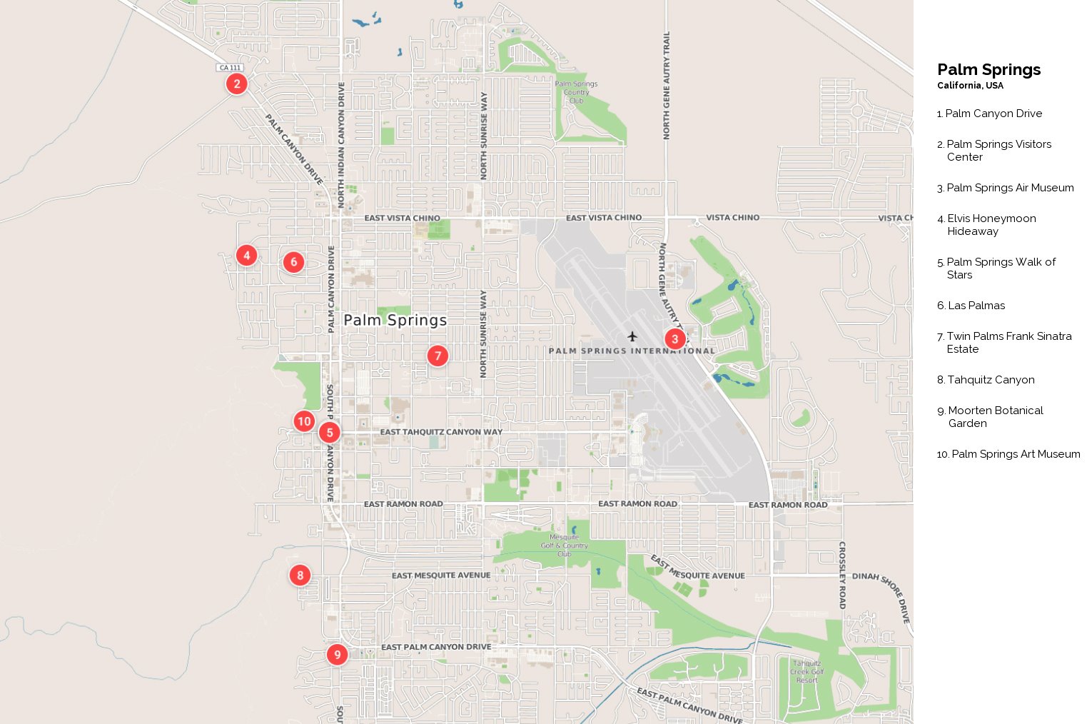 Road Map Of Palm Springs Area