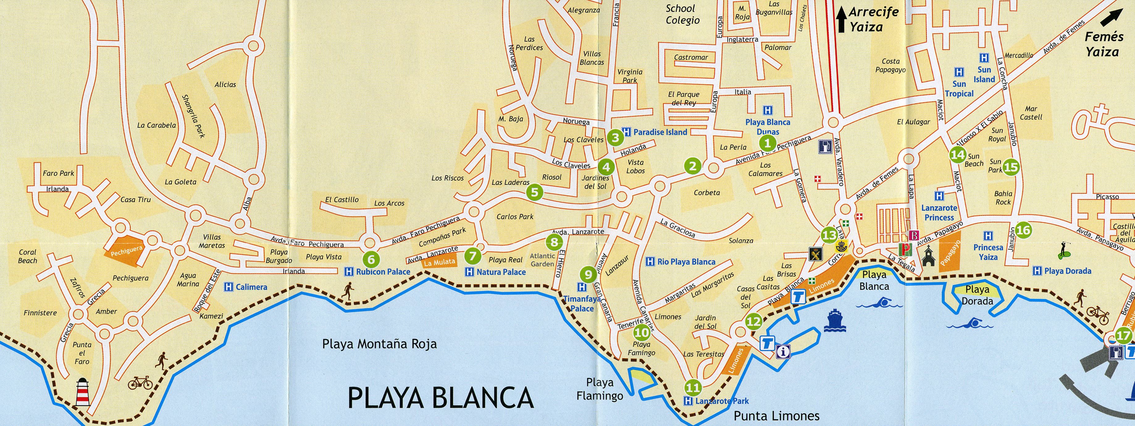 Large Playa Blanca Maps for Free Download and Print | High-Resolution