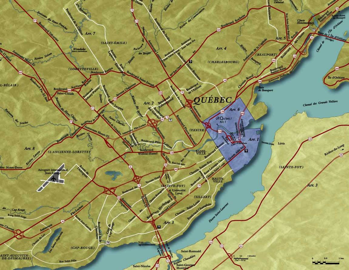 quebec city travel map