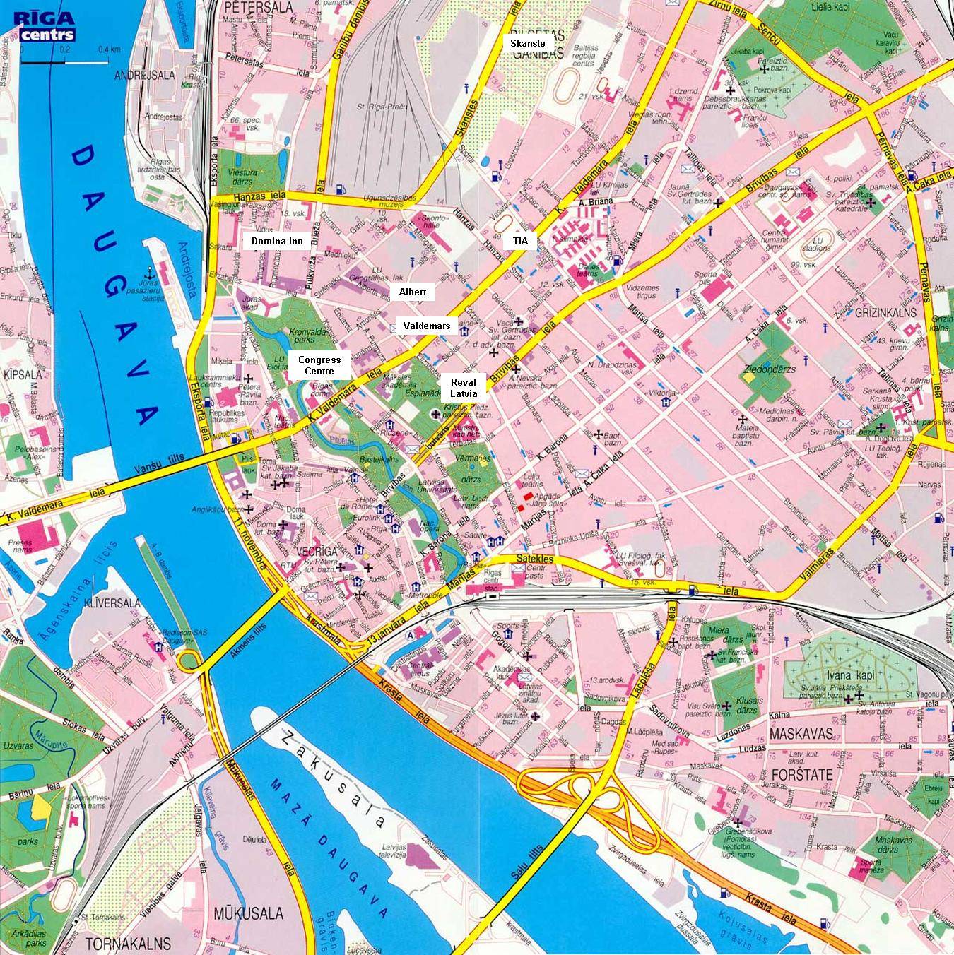 latvia tourist map