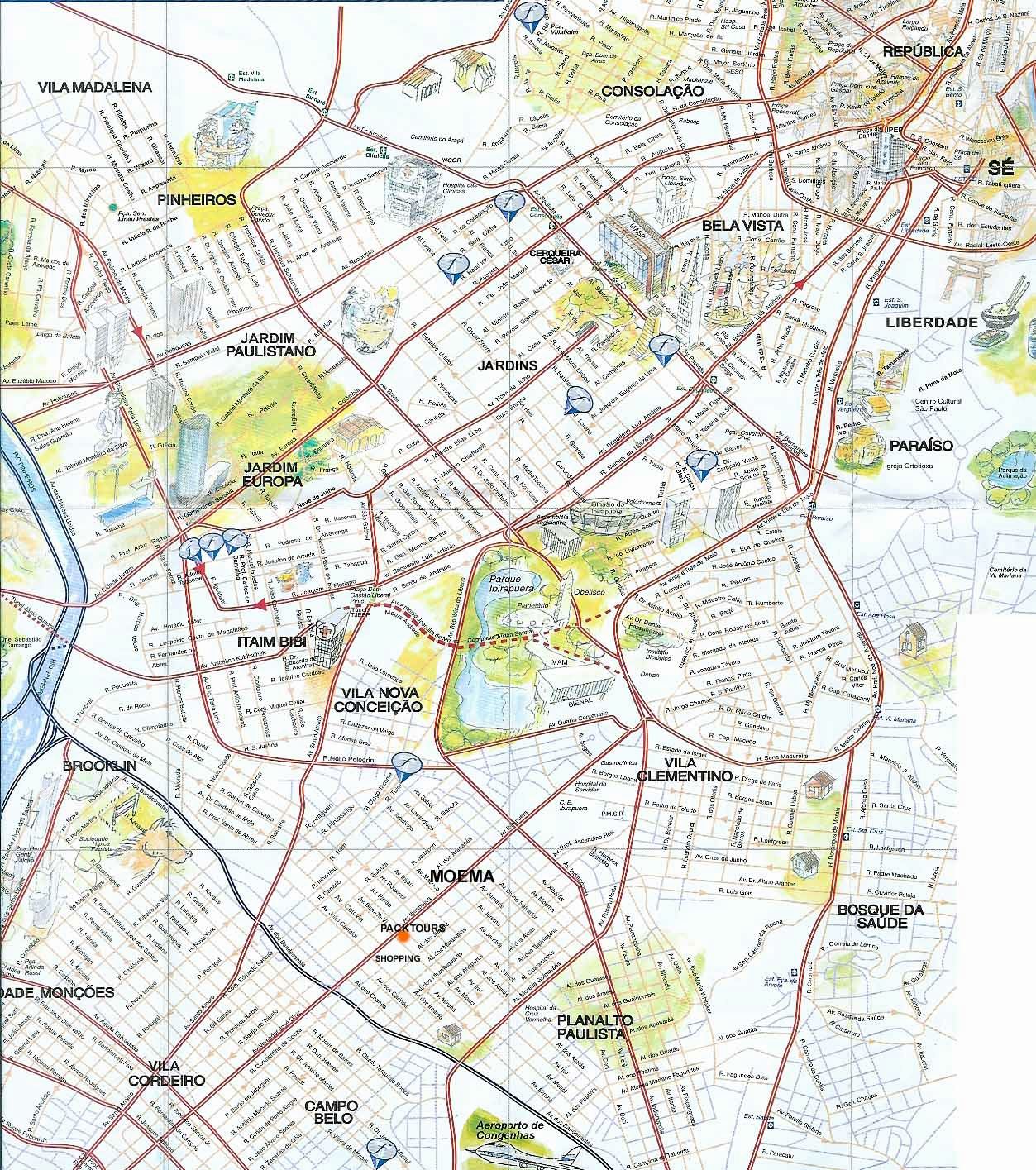 Stadtplan Von Sao Paulo Detaillierte Gedruckte Karten Von Sao Paulo Brasilien Der Herunterladenmoglichkeit
