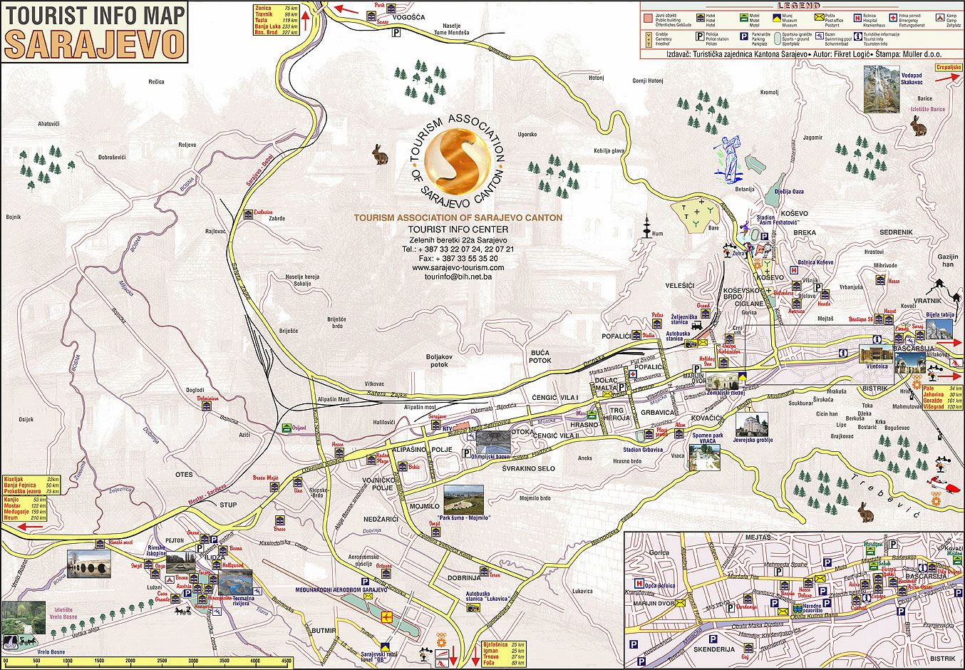 Large Sarajevo Maps for Free Download and Print | High-Resolution and