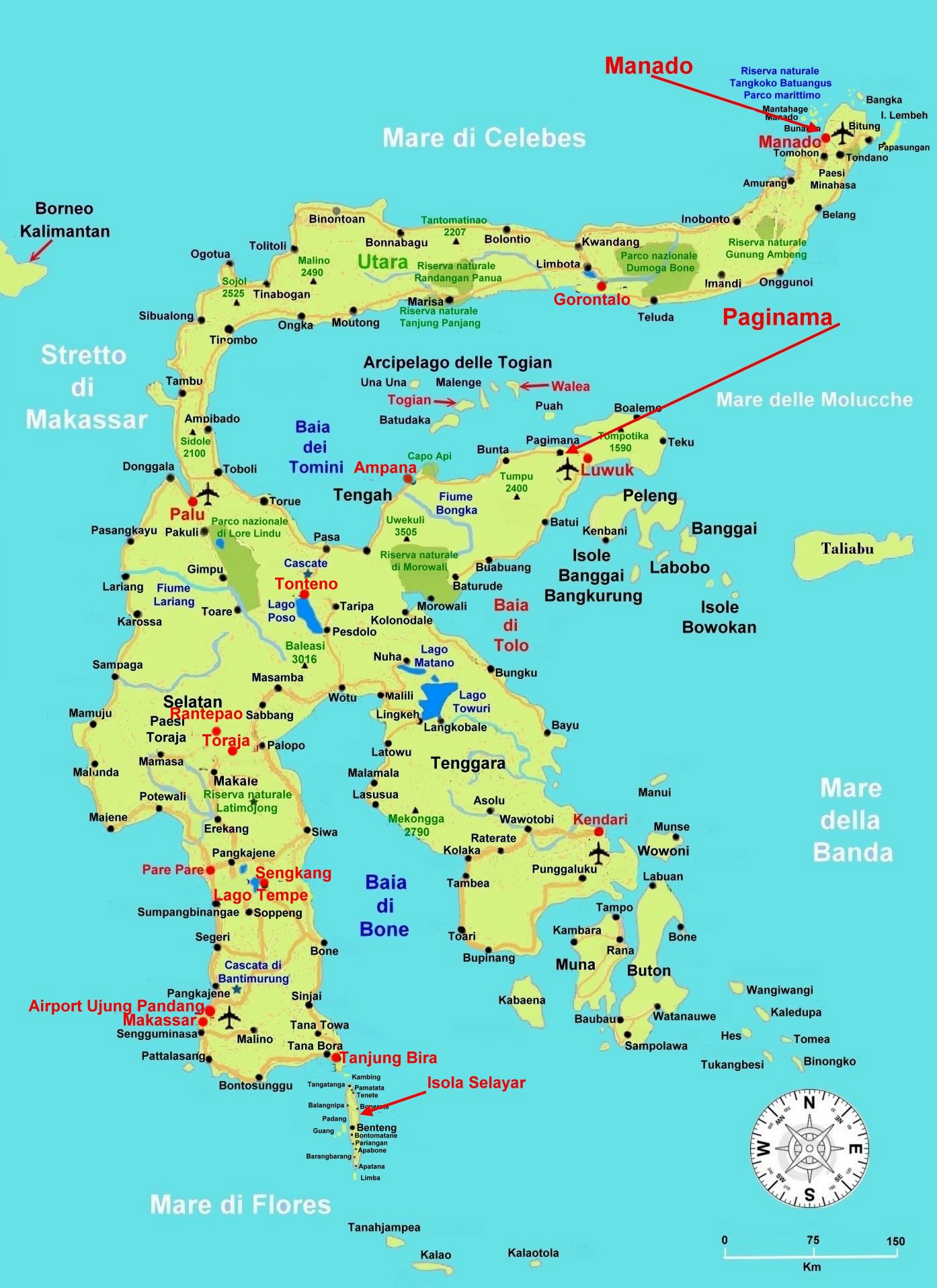 Large Sulawesi Island  Maps for Free Download and Print 