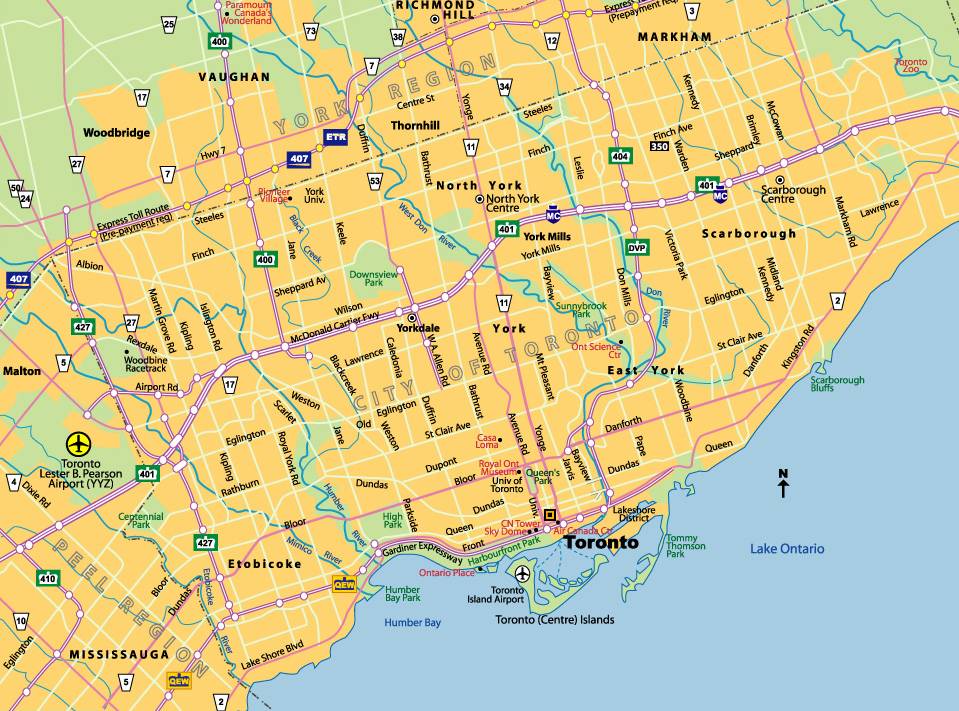 toronto city tourist map