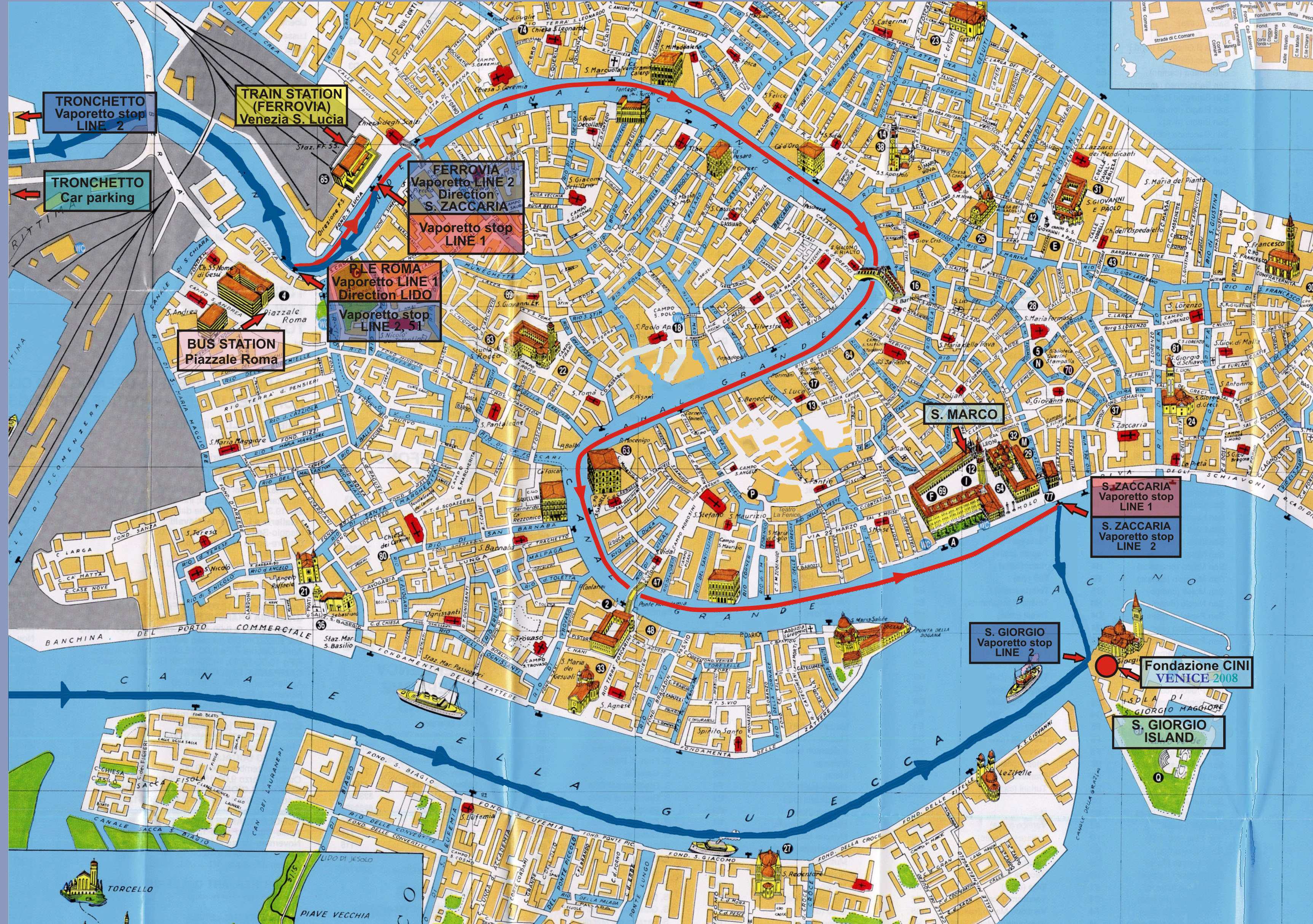 Stadtplan von Venedig | Detaillierte gedruckte Karten von Venedig