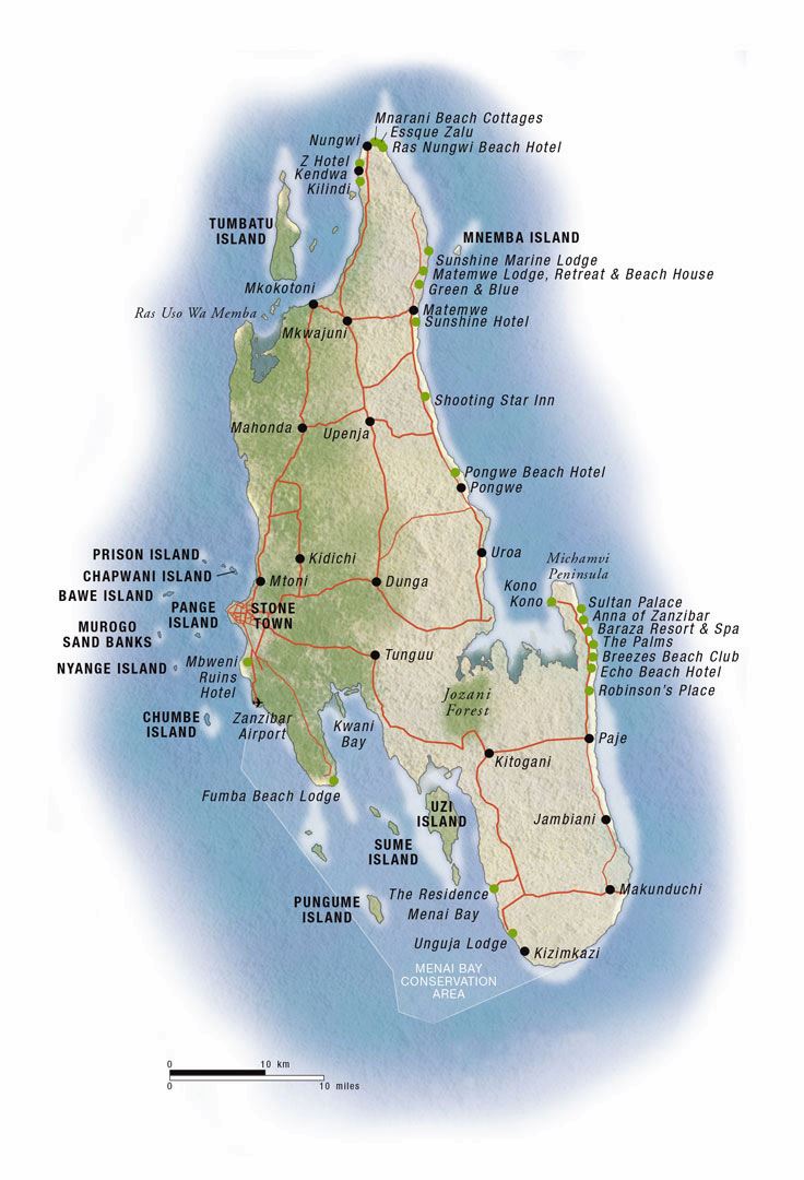 Zanzibar Island Map World