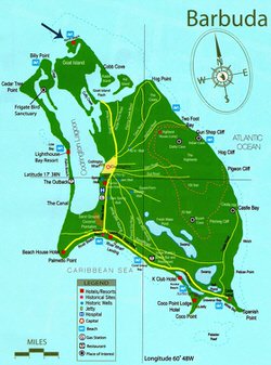 Карта острова Барбуда 1