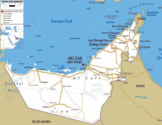 Large map of Abu Dhabi Region 1