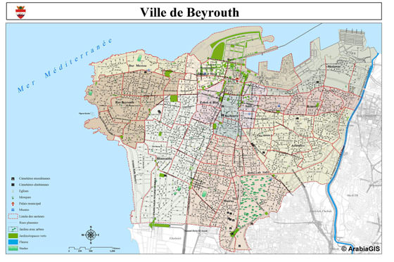 Large map of Beirut 1