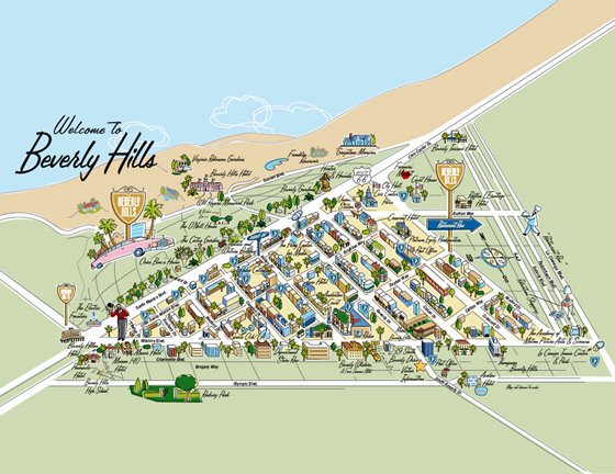 beverly hills self guided tour map