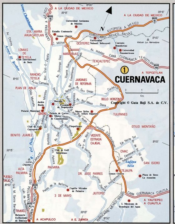 Large map of Cuernavaca 3