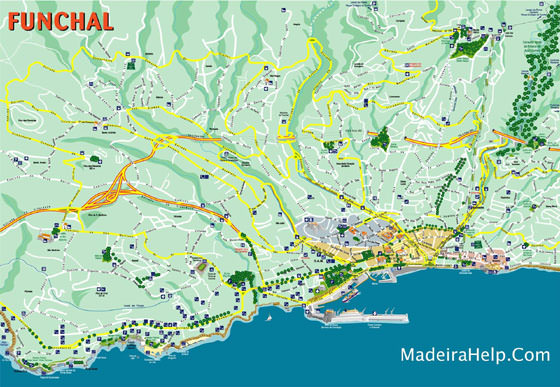 Große Karte von Funchal 1