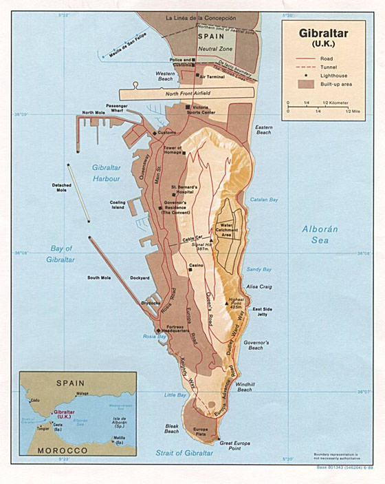 Große Karte von Gibraltar 1