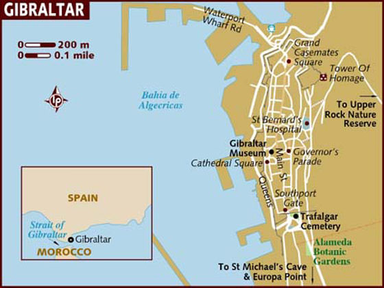 Detaillierte Karte von Gibraltar 2