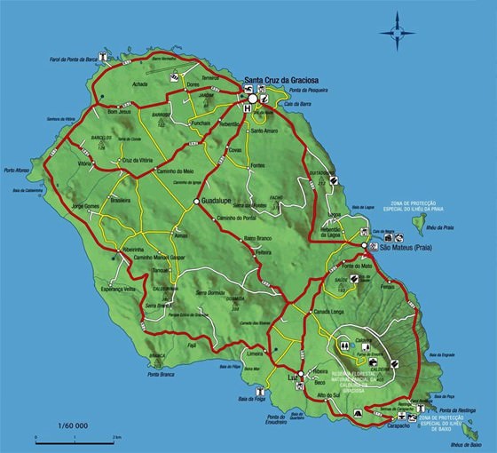 Große Karte von Graciosa Insel 1