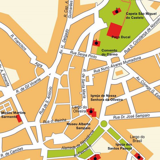Detaillierte Karte von Guimaraes 2