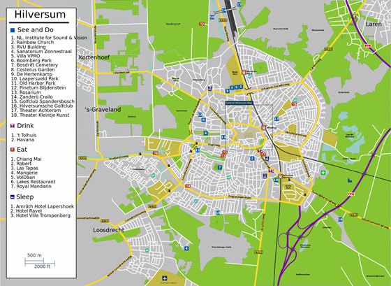 Large map of Hilversum 1