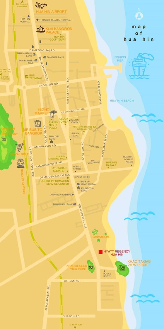 Подробная карта Хуахина 4