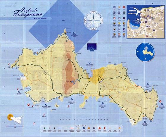 Large map of Favignana Island 1