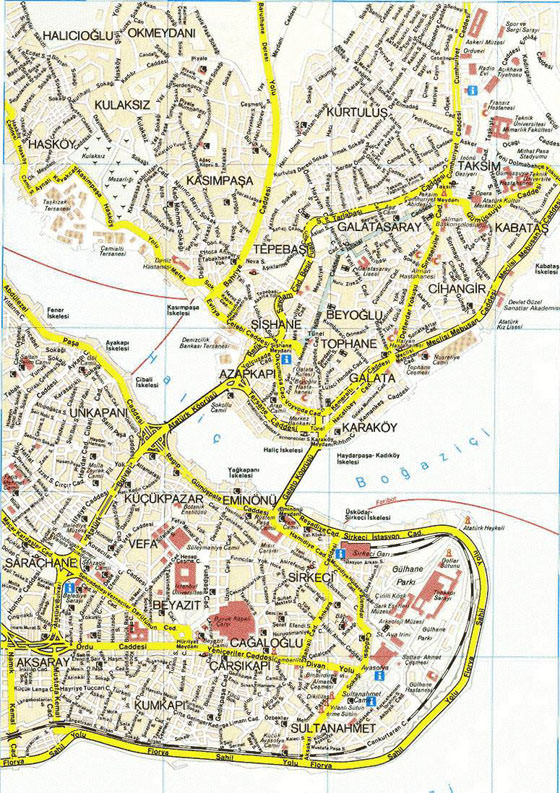 Detailed map of Istanbul 2