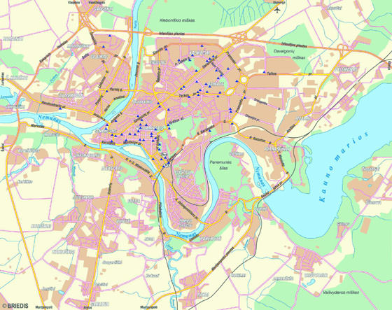 Детальная карта Каунаса 1