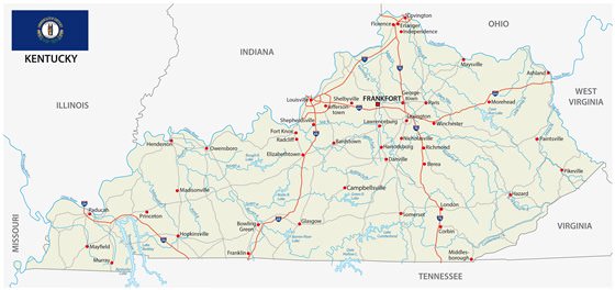 Детальная карта Кентукки 3