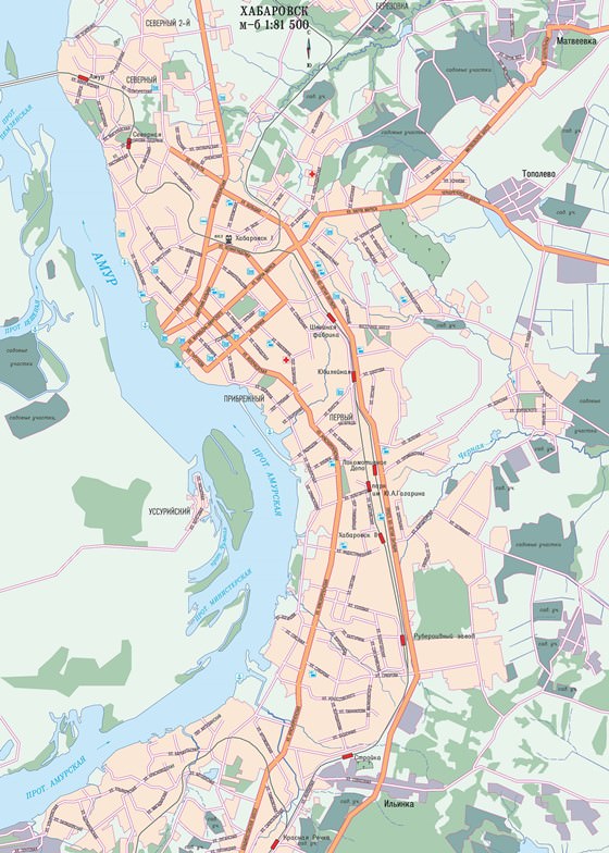 Детальная карта Хабаровска 1