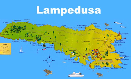 Детальная карта Лампедузы 1