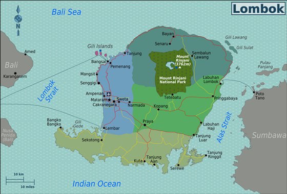 Detailed map of Lombok Island 4