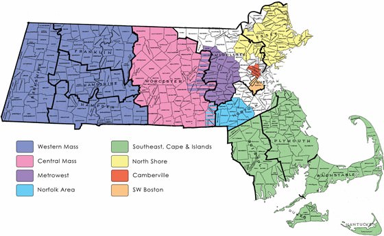Detailed map of Massachusetts 2