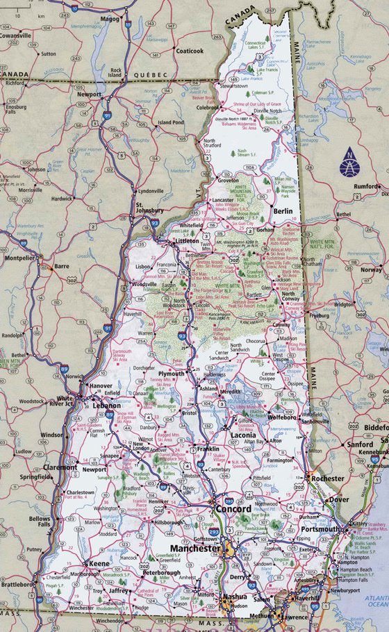 Детальная карта Нью-Хэмпшира 3