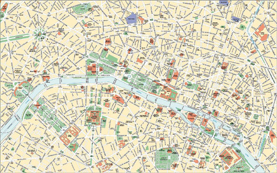 Large map of Paris 1