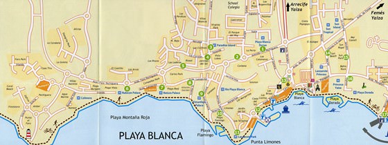 Detaillierte Karte von Playa Blanca 2