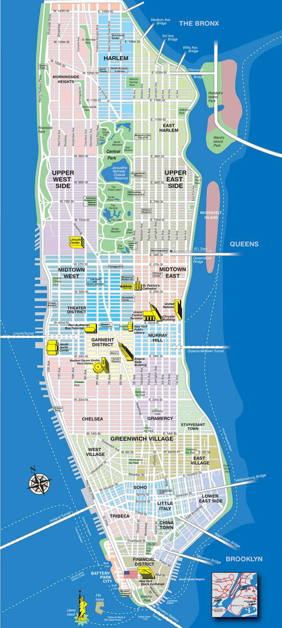Large map of Manhattan 1