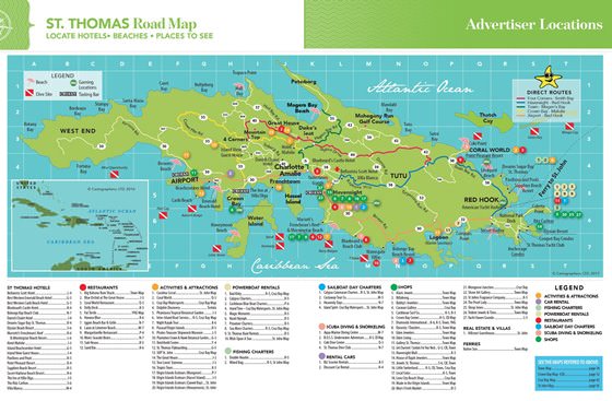 Детальная карта острова Сент-Томас 1