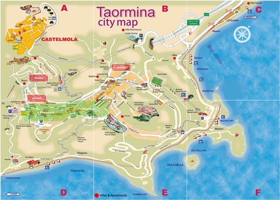 Taormina Tourist Map
