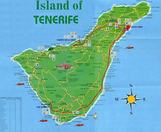 Detaillierte Karte von Teneriffa 2
