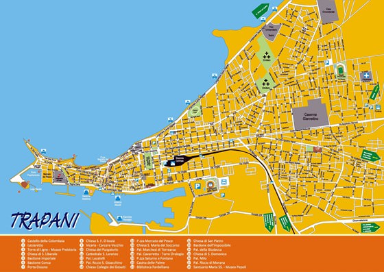 Detailed map of Trapani 2