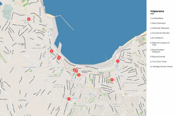 Detailed map of Valparaíso 4