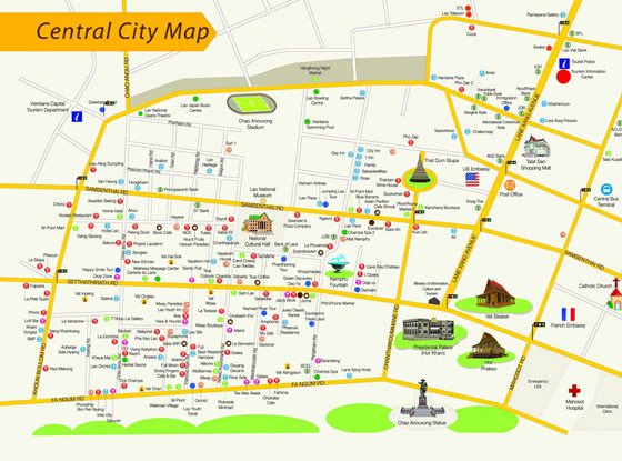 Детальная карта Вьентьяна 3