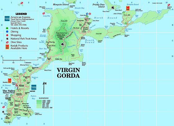 Подробная карта Вирджин-Горды 4