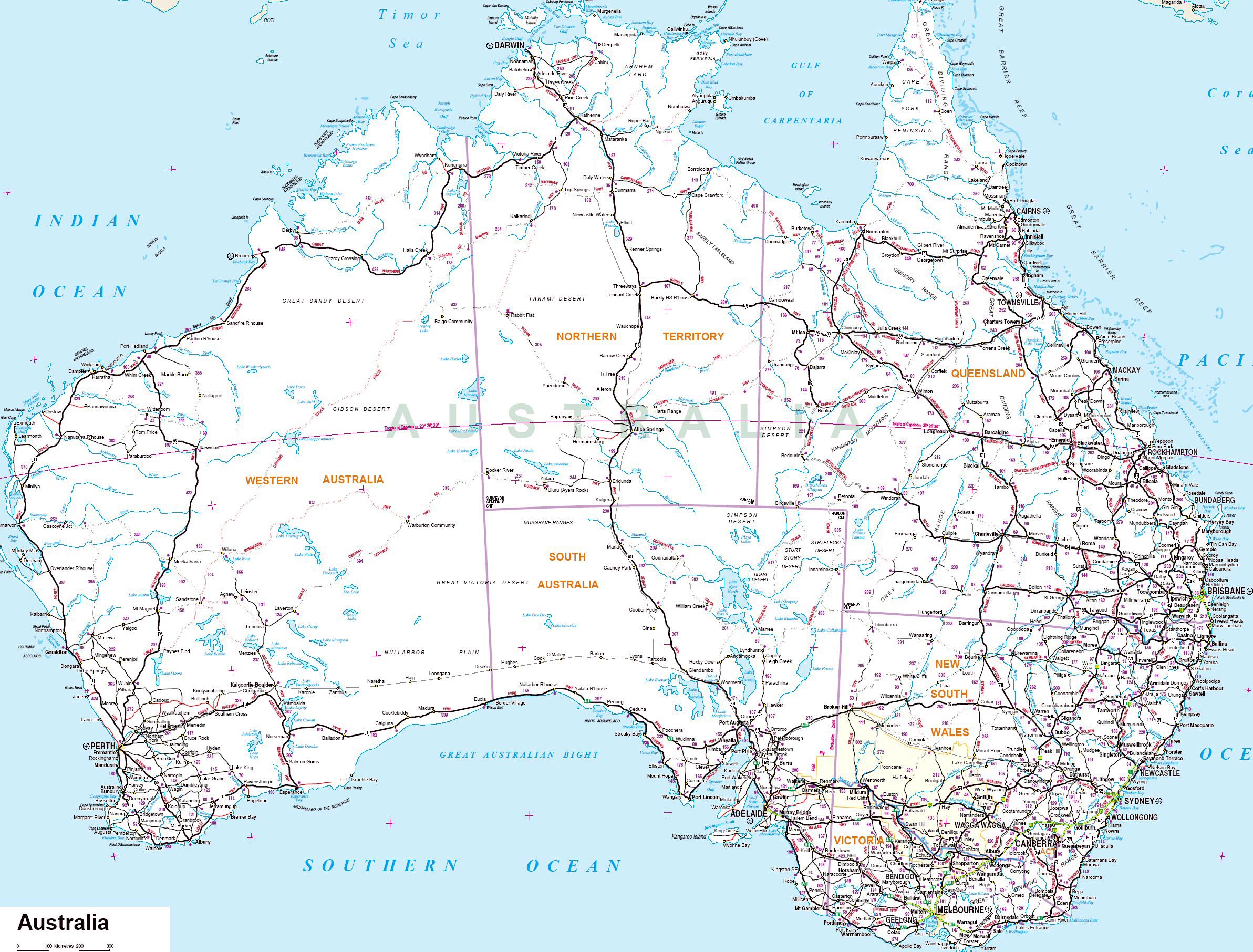 Printable Map Of Australia 4