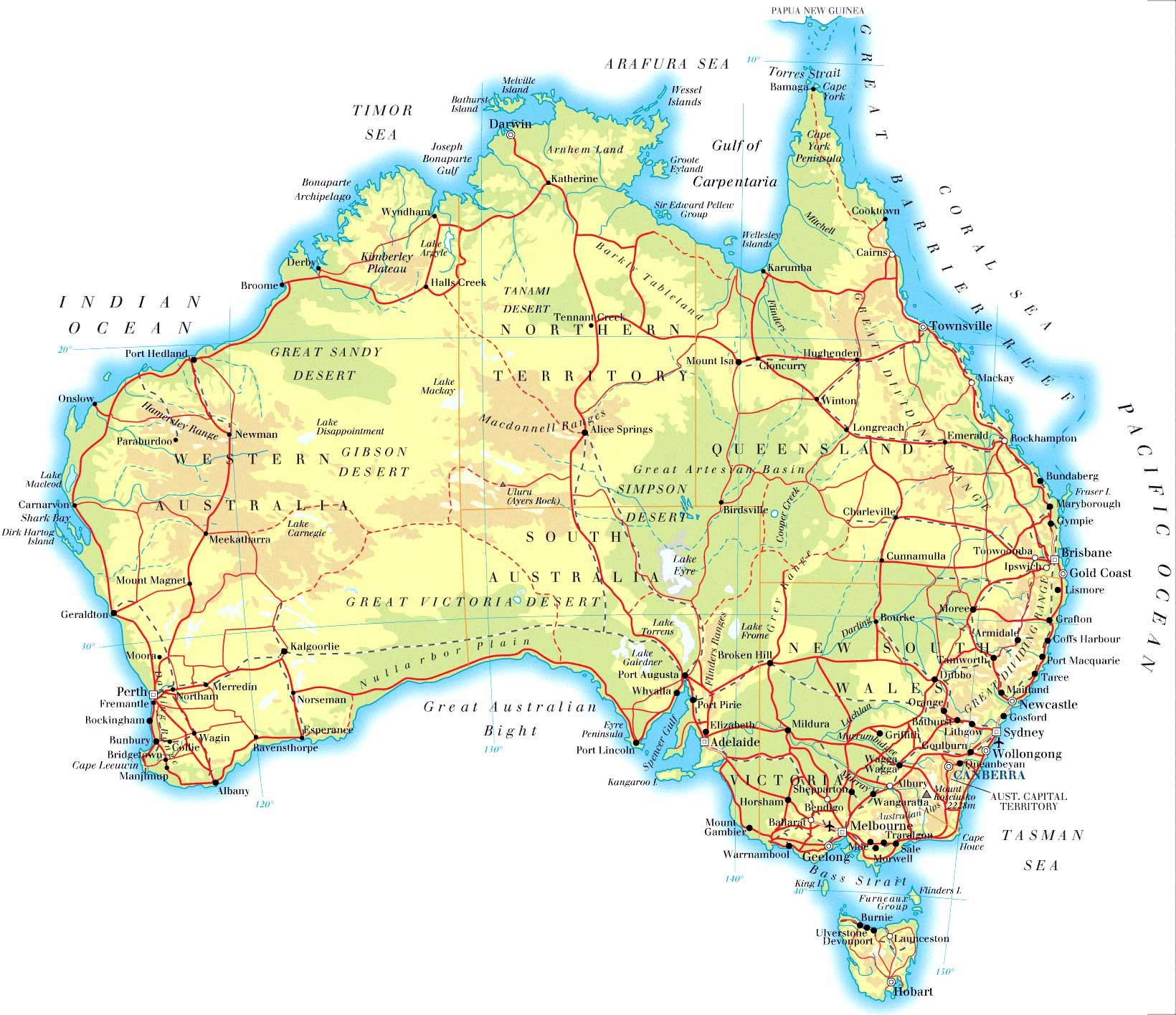 Printable Map Of Australia 6