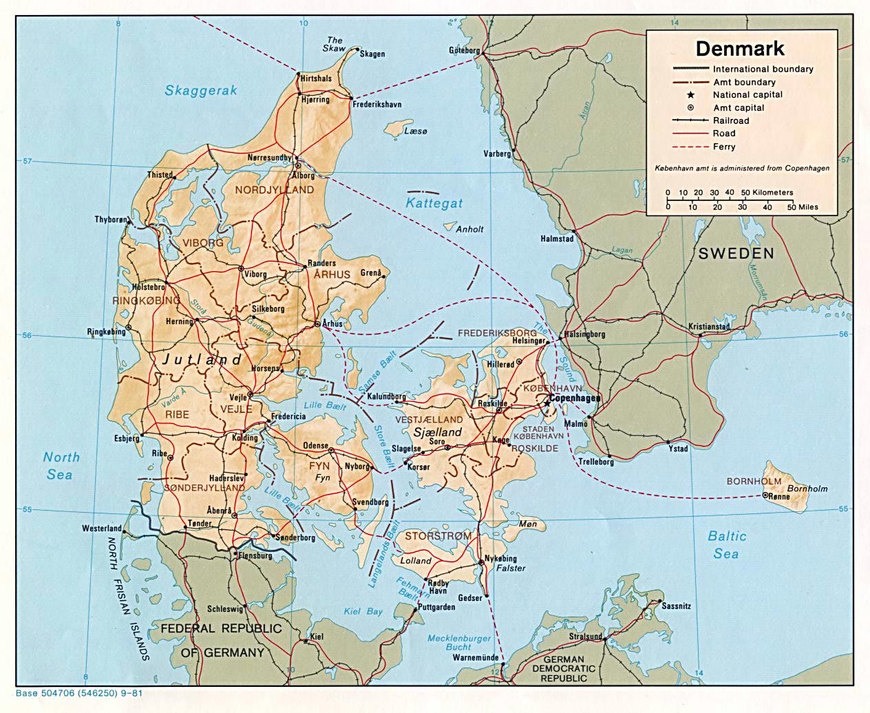 Mapas Imprimidos de Dinamarca con Posibilidad de Descargar