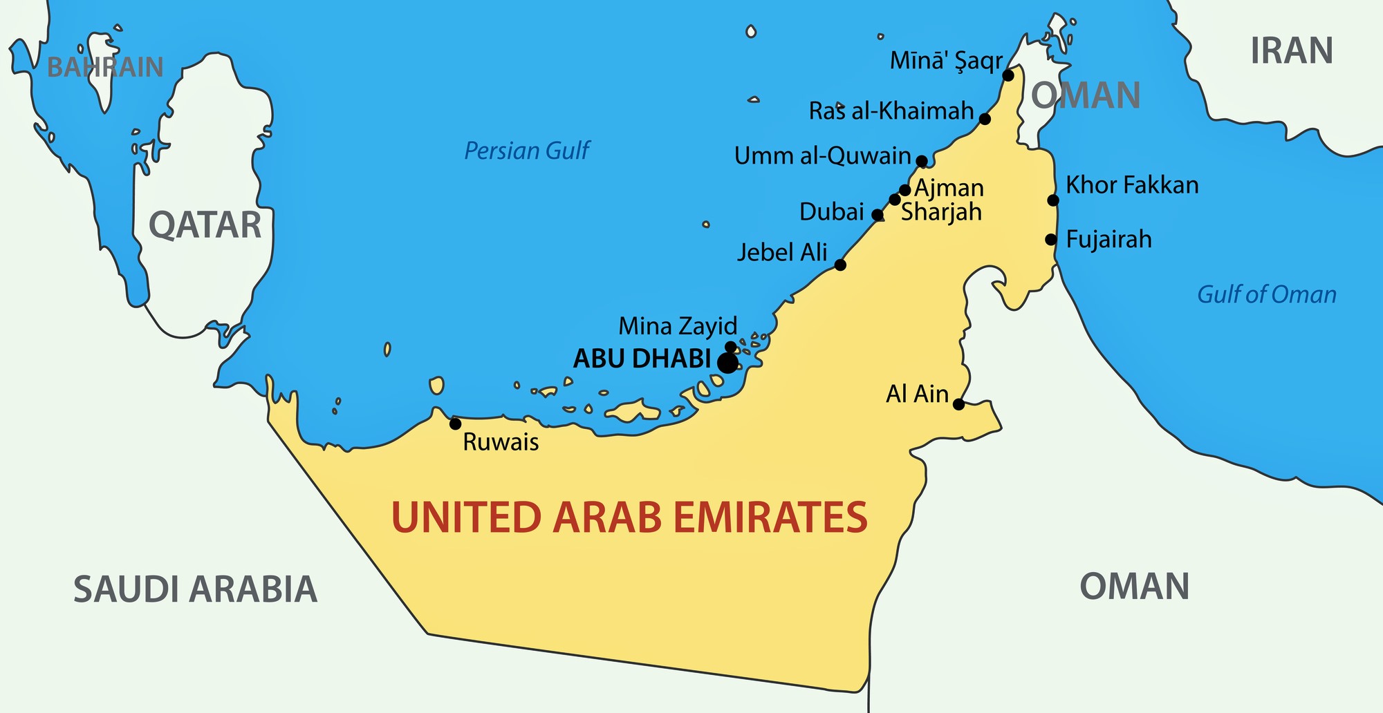 United Arab Emirates Maps | Printable Maps of United Arab Emirates for