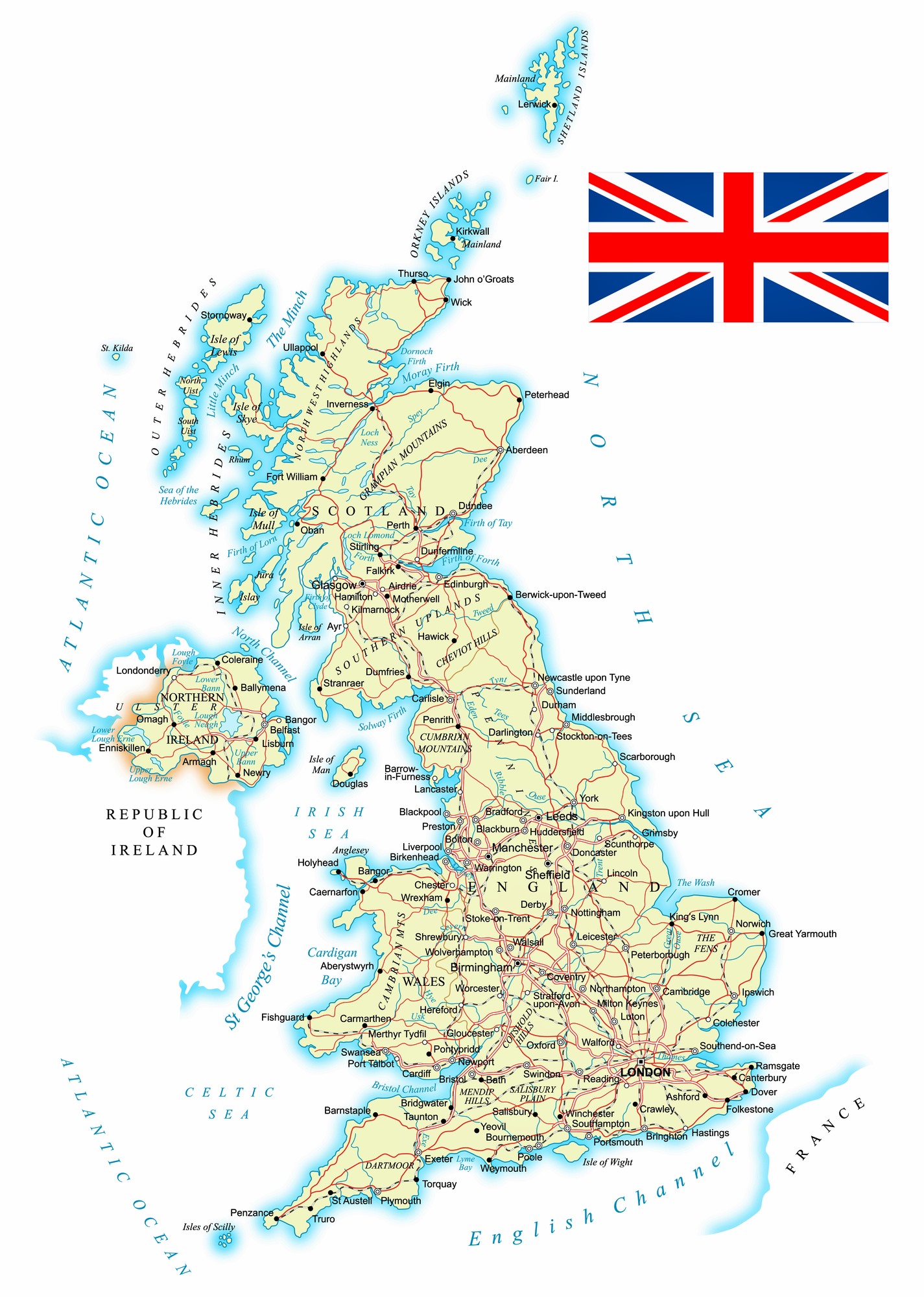 Great Britain Maps | Printable Maps of Great Britain for ...