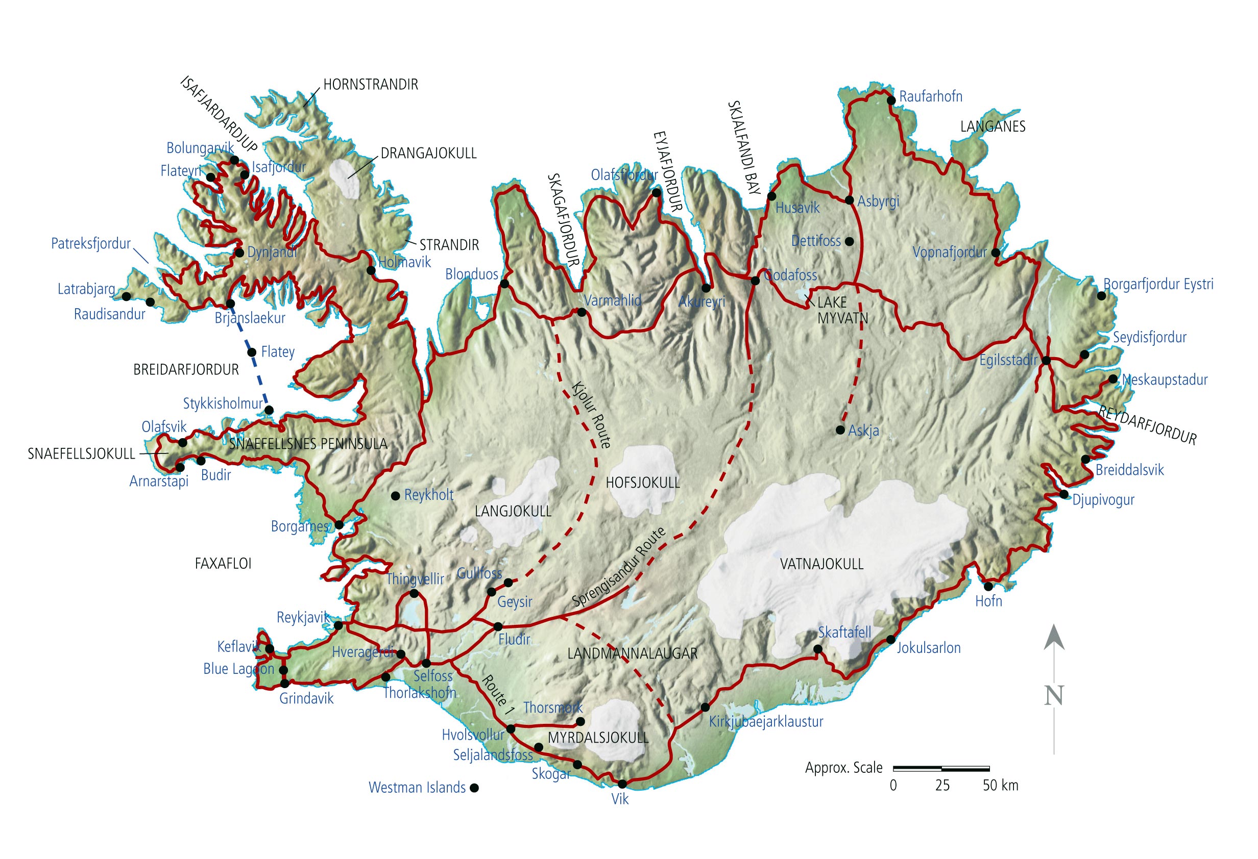 Cartes de Islande | Cartes typographiques détaillées des villes de Islande