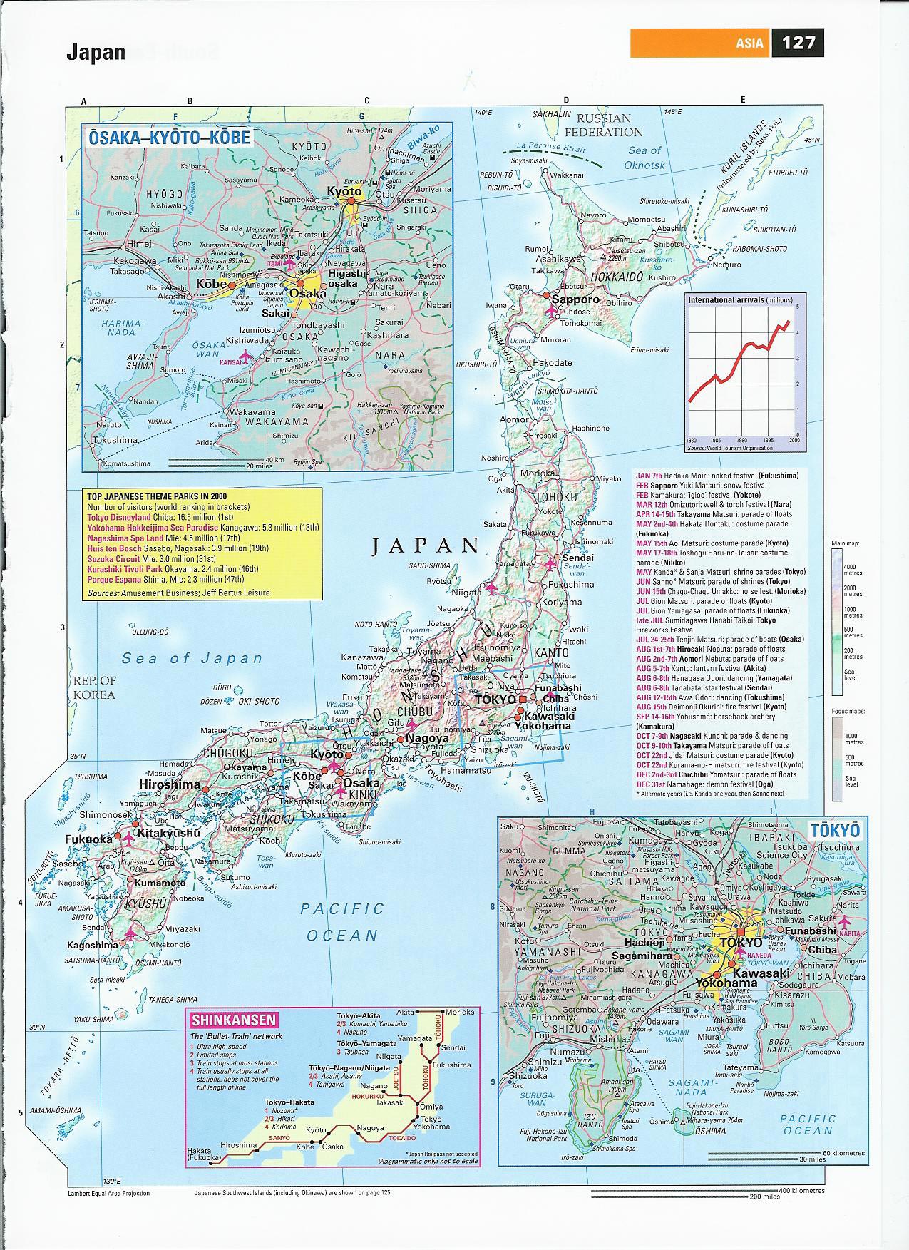 Carte touristique du Japon