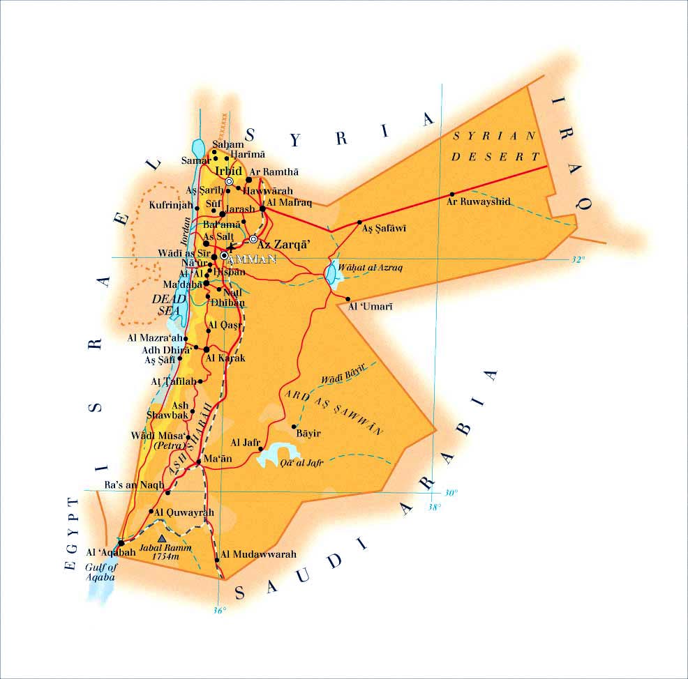 иордания карта