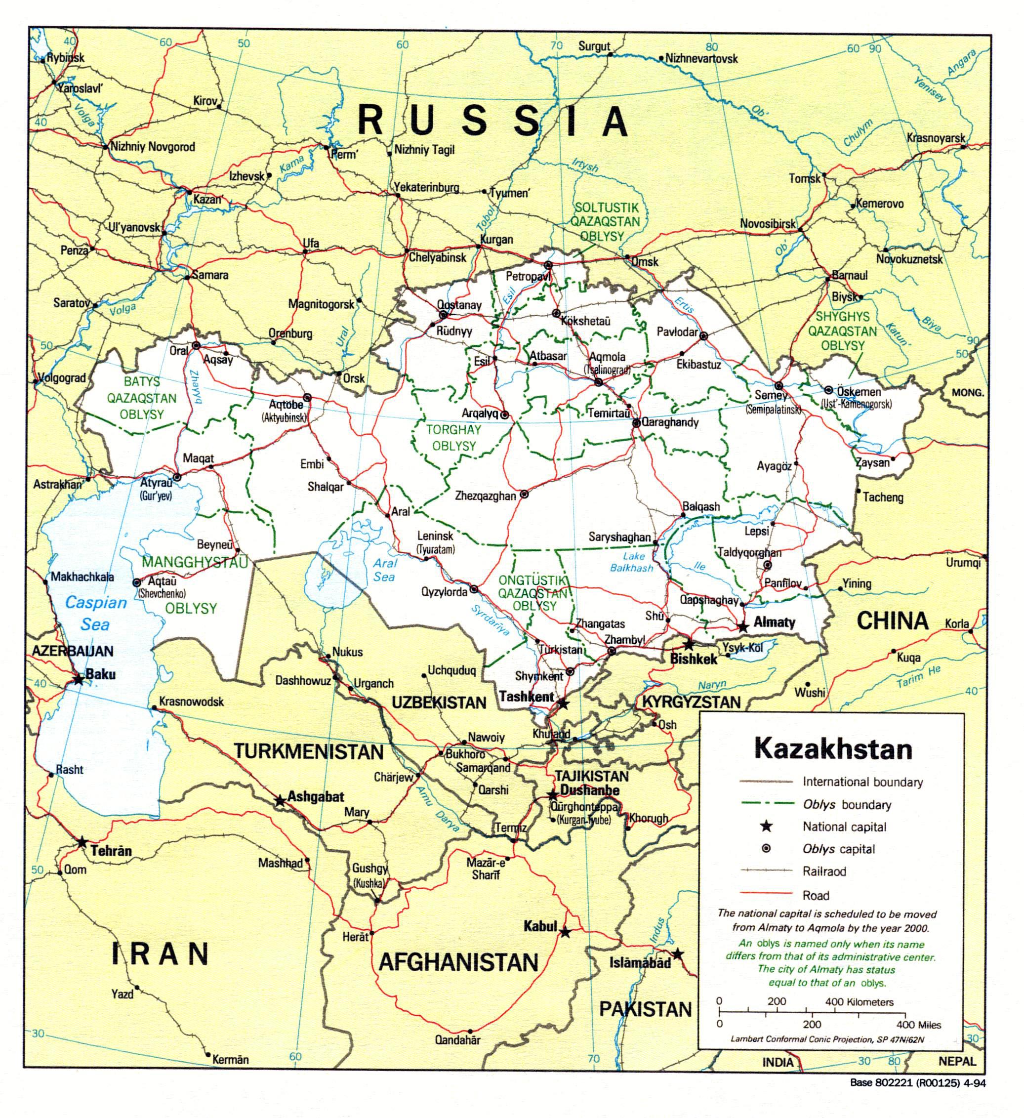 Karten von Kasachstan | Karten von Kasachstan zum Herunterladen und Drucken